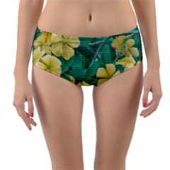 Yellow Flowers At Nature Reversible Mid-waist Bikini Bottoms by dflcprints