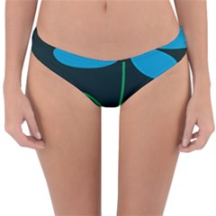 Whimsical Blue Flower Green Sexy Reversible Hipster Bikini Bottoms by Mariart