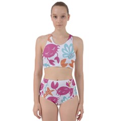 Animals Sea Flower Tropical Crab Racer Back Bikini Set by Mariart