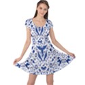 Birds Fish Flowers Floral Star Blue White Sexy Animals Beauty Cap Sleeve Dress View1