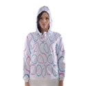Circles Featured Pink Blue Hooded Wind Breaker (Women) View1