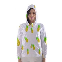 Cute Pineapple Fruite Yellow Green Hooded Wind Breaker (women) by Mariart