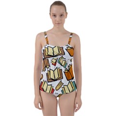 Friends Library Lobby Book Sale Twist Front Tankini Set by Mariart