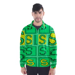 Letter Huruf S Sign Green Yellow Wind Breaker (men) by Mariart