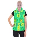 Letter Huruf S Sign Green Yellow Women s Button Up Puffer Vest View1