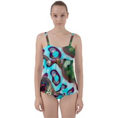 Multiscale Turing Pattern Recursive Coupled Stone Rainbow Twist Front Tankini Set by Mariart