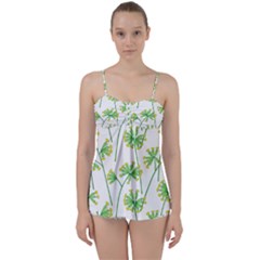 Marimekko Fabric Flower Floral Leaf Babydoll Tankini Set by Mariart