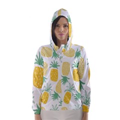 Pineapple Fruite Seamless Pattern Hooded Wind Breaker (women)