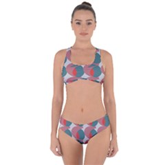 Pink Red Grey Three Art Criss Cross Bikini Set by Mariart