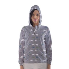 Shave Our Rhinos Animals Monster Hooded Wind Breaker (women) by Mariart