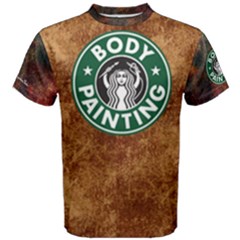  the Caffeinated Bodypainter Logo  - Men s Cotton Tee by livingbrushlifestyle