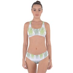 Weeds Grass Green Yellow Leaf Criss Cross Bikini Set by Mariart