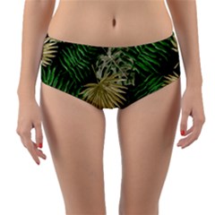 Tropical Pattern Reversible Mid-waist Bikini Bottoms by ValentinaDesign
