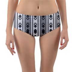 Folklore Pattern Reversible Mid-waist Bikini Bottoms by ValentinaDesign