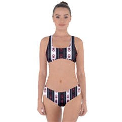 Folklore Pattern Criss Cross Bikini Set by ValentinaDesign