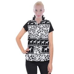 Dalmatian Dog Women s Button Up Puffer Vest by Valentinaart