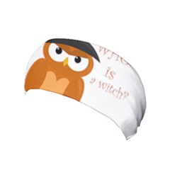 Halloween Orange Witch Owl Yoga Headband by Valentinaart