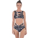 Circle Polka Dots Black White Bandaged Up Bikini Set  View1