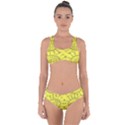 Yellow Flower Floral Circle Sexy Criss Cross Bikini Set View1