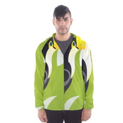 Cute Toucan Bird Cartoon Fly Yellow Green Black Animals Hooded Wind Breaker (men) by Mariart