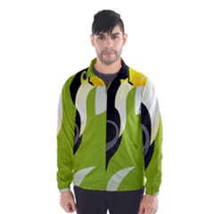 Cute Toucan Bird Cartoon Fly Yellow Green Black Animals Wind Breaker (men) by Mariart