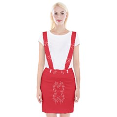Cycles Bike White Red Sport Braces Suspender Skirt by Mariart