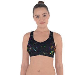 Colorful Music Notes Rainbow Cross String Back Sports Bra by Mariart