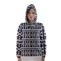 Model Traditional Draperie Line Black White Hooded Wind Breaker (Women) View1