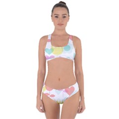 Tulip Lotus Sunflower Flower Floral Staer Love Pink Red Blue Green Criss Cross Bikini Set by Mariart