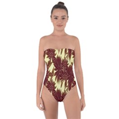 Floral Pattern Background Tie Back One Piece Swimsuit by BangZart