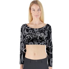 Floral Pattern Background Long Sleeve Crop Top by BangZart