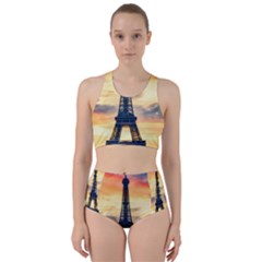 Eiffel Tower Paris France Landmark Racer Back Bikini Set by Nexatart