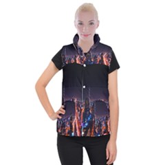 Dubai Cityscape Emirates Travel Women s Button Up Puffer Vest by Nexatart