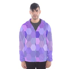 Purple Hexagon Background Cell Hooded Wind Breaker (men)