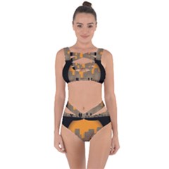 City Buildings Couple Man Women Bandaged Up Bikini Set  by Nexatart