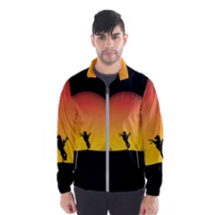 Horse Cowboy Sunset Western Riding Wind Breaker (men) by Nexatart