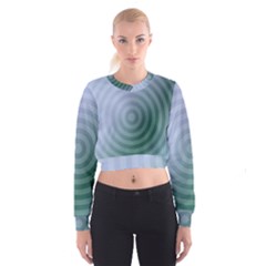 Teal Background Concentric Cropped Sweatshirt