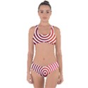 Concentric Red Rings Background Criss Cross Bikini Set View1