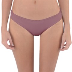 Blush Gold Coppery Pink Solid Color Reversible Hipster Bikini Bottoms by PodArtist