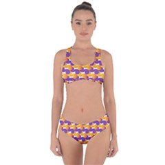 Pattern Background Purple Yellow Criss Cross Bikini Set by Nexatart
