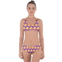 Pattern Background Purple Yellow Criss Cross Bikini Set View1