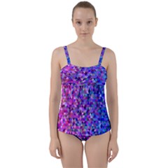 Triangle Tile Mosaic Pattern Twist Front Tankini Set by Nexatart