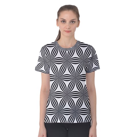 Seamless Pattern Repeat Line Women s Cotton Tee by Nexatart