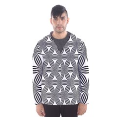 Seamless Pattern Repeat Line Hooded Wind Breaker (men) by Nexatart