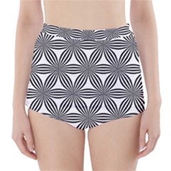 Seamless Pattern Repeat Line High-waisted Bikini Bottoms by Nexatart