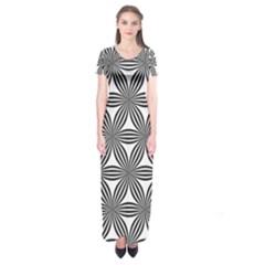 Seamless Pattern Repeat Line Short Sleeve Maxi Dress by Nexatart