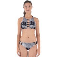 Awesome Wild Black Horses Running In The Night Perfectly Cut Out Bikini Set by FantasyWorld7