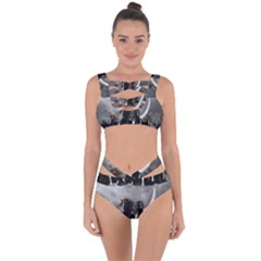 Awesome Wild Black Horses Running In The Night Bandaged Up Bikini Set  by FantasyWorld7