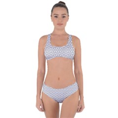 Seamless Pattern Monochrome Repeat Criss Cross Bikini Set by Nexatart