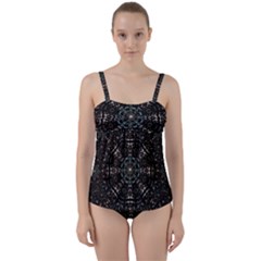 Pearl Stars On A Wonderful Sky Of Star Constellations Twist Front Tankini Set by pepitasart